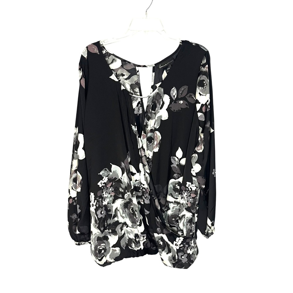 Lane Bryant NWT Women's Sheer‎ Open Back Long Sleeve Blouse Top 26/28